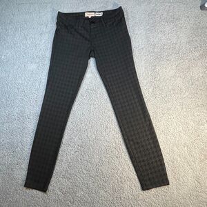 Rewind Jeans Womens 28x27 Gray Houndstooth Low-Rise Skinny‎ Pants Stretch Rock